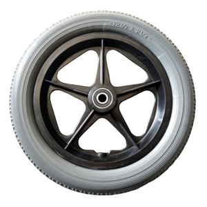 Alta Qualidade <span class=keywords><strong>12</strong></span> 1/2x2 1/4 Polegada PU Roda de <span class=keywords><strong>Nylon</strong></span> Centrado Hub Preço de Fábrica Folding Truck Book Cart for Balance Bike Plastic - Product Image 5