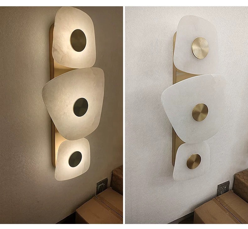 Modern 3D LED Art Wall Sconce – Luxury Marble Decorative Wall Lamp - View 2