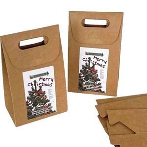 Boîtes cadeaux en papier kraft de Noël avec poignées, sacs d'emballage, boîtes de transport personnalisées avec logo pour le commerce de détail et les cadeaux de fête - Product Image 5