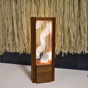 Nordic per la casa lampada da tavolo in legno luce e legno scuro sensore di tocco luce notturna ricaricabile camera da letto lampada da comodino - Product Image 2