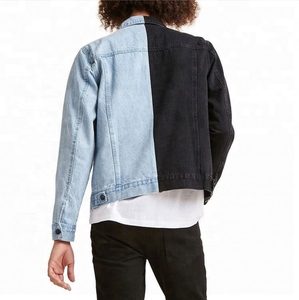half denim half black jacket