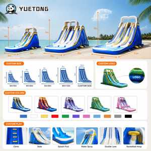 Toboggan aquatique gonflable commercial Yuetong à double piste, long toboggan aquatique, piscine gonflable, trampoline, aire <span class=keywords><strong>de</strong></span> jeux aquatique, <span class=keywords><strong>location</strong></span> pour fêtes d'adultes - Product Image 2