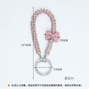 Llavero de Lujo con Anillo de Diamantes Antipérdida y Brazalete Metálico con Colgante para Teléfono Móvil para Mujer, Día de San Valentín 2025 - Product Image 5