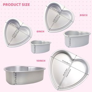 Best-Selling 4/6/8/<b>10</b> <b>Inch</b> Non-Stick Aluminum Eco-Friendly Oven/Microwave Safe Heart Shape Removable Bottom <b>Cake</b> <b>Tin</b> Baking Pan - Product Image 2