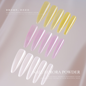 Hndo ผงทำเล็บแบบโครเมียมหลายเม็ดสีอุปกรณ์ตกแต่งเล็บกระจกสีขาวโครเมี่ยม - Product Image 3