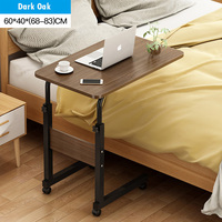 Roues de table de chevet réglables à usage médical à domicile pour hôpital, bureau amovible en bois pour bureau à domicile