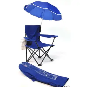 2019hot-sale high quality convenient to carry Outdoor steel beach folding chair with umbrella