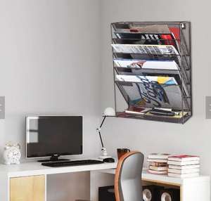 Wikoune 5 طبقات معلقة في صينية تنظيم حرف شبكة معدنية مثبتة على الحائط Offical - Product Image 5