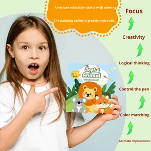 Livre <span class=keywords><strong>de</strong></span> coloriage créatif et écologique pour enfants, motifs <span class=keywords><strong>animaux</strong></span> <span class=keywords><strong>de</strong></span> <span class=keywords><strong>dessin</strong></span> animé, éducation précoce, 4-6 ans, DIY, vente chaude - Product Image 2