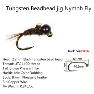 Vonfram Jig Nâu perdigon nymphs chim trĩ đuôi bay Euro <span class=keywords><strong>Nymph</strong></span> nhanh chóng chìm cá hồi nhân tạo côn trùng Mồi câu cá thu hút ruồi - Product Image 4