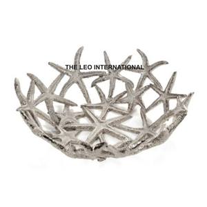 Cuenco impreso de esmalte Chapado en plata de forma redonda de Metal de aluminio para servir frutas, aperitivos, cuenco decorativo para el hogar - Product Image 3