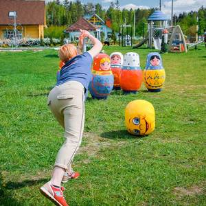 Trò chơi Bowling bơm hơi Bowling Matryoshka, búp bê Nga hình ghim-6 miếng và bóng bơm hơi-1 miếng - Product Image 2