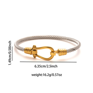 Bracciali di Lusso in Acciaio Inossidabile Antiossidante Placcati Oro per Donne, Catena Intrecciata, Gioielli Industriali - Product Image 6