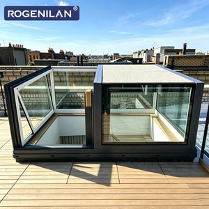 Rogenilan Fenêtre de toit motorisée en aluminium sur mesure, étanche, avec vitrage trempé extérieur, en forme de L - Product Image 4