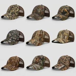 Casquettes de baseball personnalisées avec logo professionnel, 6 panneaux, structure adulte, camouflage arboric, 112 coton, patch en cuir, étiquette tissée - Product Image 3