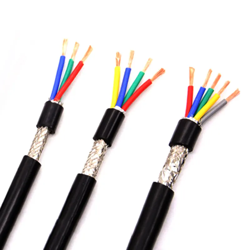 Câble de blindage double 3 conducteurs 22AWG UL2464 24awg 26awg 28awg Câble d'alimentation multiconducteur isolé en PVC