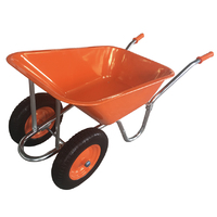 Brouette à double roue en plastique, capacité 200 kg, plateau 100 L, roue pneumatique 3.25-8, pour construction, jardin et usage industriel