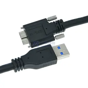 USB 3.0 type A to micro-B with locking screws usb high flex active optical cable for industrial cameras