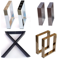 Pieds de table en acier inoxydable industriel poli miroir, taille personnalisable, toutes les couleurs disponibles, pour café, salle à manger, restaurant