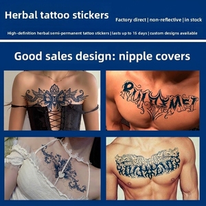 Tatouages temporaires imperméables à base de jus végétal, vente en gros directe usine, pour hommes et femmes, taille poitrine et épaule, autocollants de <span class=keywords><strong>tatouage</strong></span>, tenue 15 jours - Product Image 1