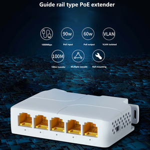 ตัวขยายกิกะบิต PoE/สวิตช์ตัวแยกสัญญาณ POE <span class=keywords><strong>5</strong></span>พอร์ตอินพุต90W พร้อมเอาต์พุต30-60W 1000Mbps - Product Image 1