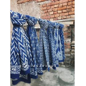 Traditional Hand Block Print Cotton <b>Sarong</b> Handmade Lightweight Summer Wrap Soft Cotton Fabric Ideal For <b>Beach</b> Resort - Product Image 1