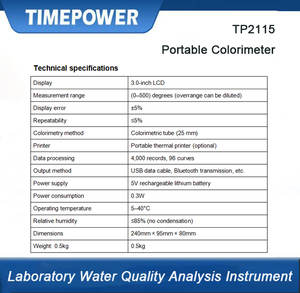 TIMEPOWER Taşınabilir Dijital Renk Ölçer Otomatik Paslanmaz Çelik Plastik Renk Ölçüm Cihazı Su Testi 1 Yıl 5% Garantili - Product Image 4