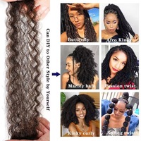 3X Africa Kinky Curly Marley Crochet Braids Hair Celebrity Style High-Temperature Wire Machine Double Weft Caterpillar Henan