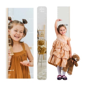 Tùy Chỉnh Có Thể Gập Lại Tăng Trưởng Cai Trị Shatterproof Đầy Đủ Cơ Thể Toddler Gương Nursery Phòng Ngủ Phòng Chơi Tường Trang Trí Nội Thất Trẻ Em Gương Bằng Gỗ Chiều Cao Biểu Đồ - Product Image 2