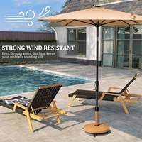 Base de parasol rond populaire avec roues pour extérieur, support décoratif pour piscine et balcon, motif bois, robuste, en béton