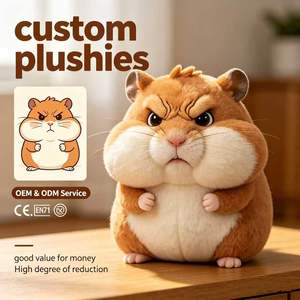 Peluches personnalisées Hamster grincheux en gros, ODM, poupées en peluche haute fidélité, douces, avec certification de sécurité CE EN71 - Product Image 1