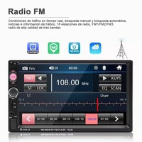 Radio de Coche 2 Din con Pantalla Táctil de 7 Pulgadas, Espejo, Enlace Multimedia, Reproductor de Video MP5, Bluetooth, FM, USB/AUX