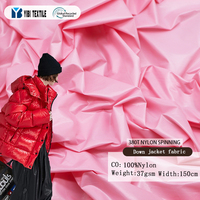 380T Nylon taffetas brillant brillant lurex PU revêtement tissu en nylon lisse pour sac de couchage doudoune rembourré tissu bouffant