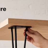 Pieds de table en métal noir, base incurvée en fer pour table basse, table de chevet, bureau, DIY