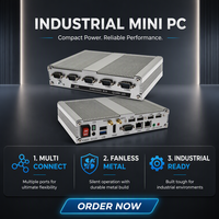PC tout-en-un tactile sans ventilateur personnalisé, Intel Celeron, durable, petit format, en stock
