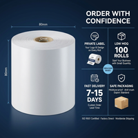 Papier thermique pour reçus de caisse, blanc, économique, en gros rouleaux, pour transfert thermique