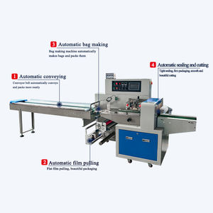 Automatic High Speed <span class=keywords><strong>Flow</strong></span> <span class=keywords><strong>Pack</strong></span> Pequeno Algodão Macio Duro Pirulito Horizontal Travesseiro Envolvimento Embalagem Bag Candy Wrap <span class=keywords><strong>Machine</strong></span> - Product Image 3