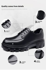 Robe noire en caoutchouc EVA à deux couches en cuir de vachette 38-44 avec pointe en <span class=keywords><strong>or</strong></span> <span class=keywords><strong>or</strong></span> <span class=keywords><strong>lion</strong></span> tête orteil mariage chaussures en cuir pour hommes - Product Image 4