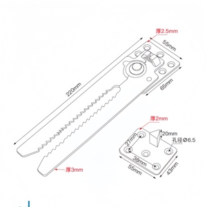 Conector de Muebles Encajables, Bisagra Metálica en Forma de Boca de Cocodrilo, Conector para Sofás, Conector para Secciones de Cama - Product Image 6