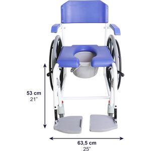 Self-Propelled <b>Shower</b> <b>Chair</b>, Self-Propelled <b>Shower</b> Wheelchair with Toilet, Blue KMINA K30032 - Product Image 4