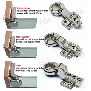 Bisagras hidráulicas redondas de 35 mm para puertas de vidrio de vinoteca, bisagras de acero de cierre suave para muebles de cocina y dormitorio - Product Image 4