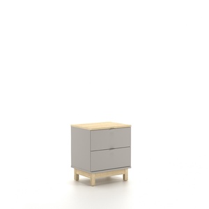 Table de chevet moderne en chêne Sonoma argenté avec rangement pour chambre à coucher - Product Image 1