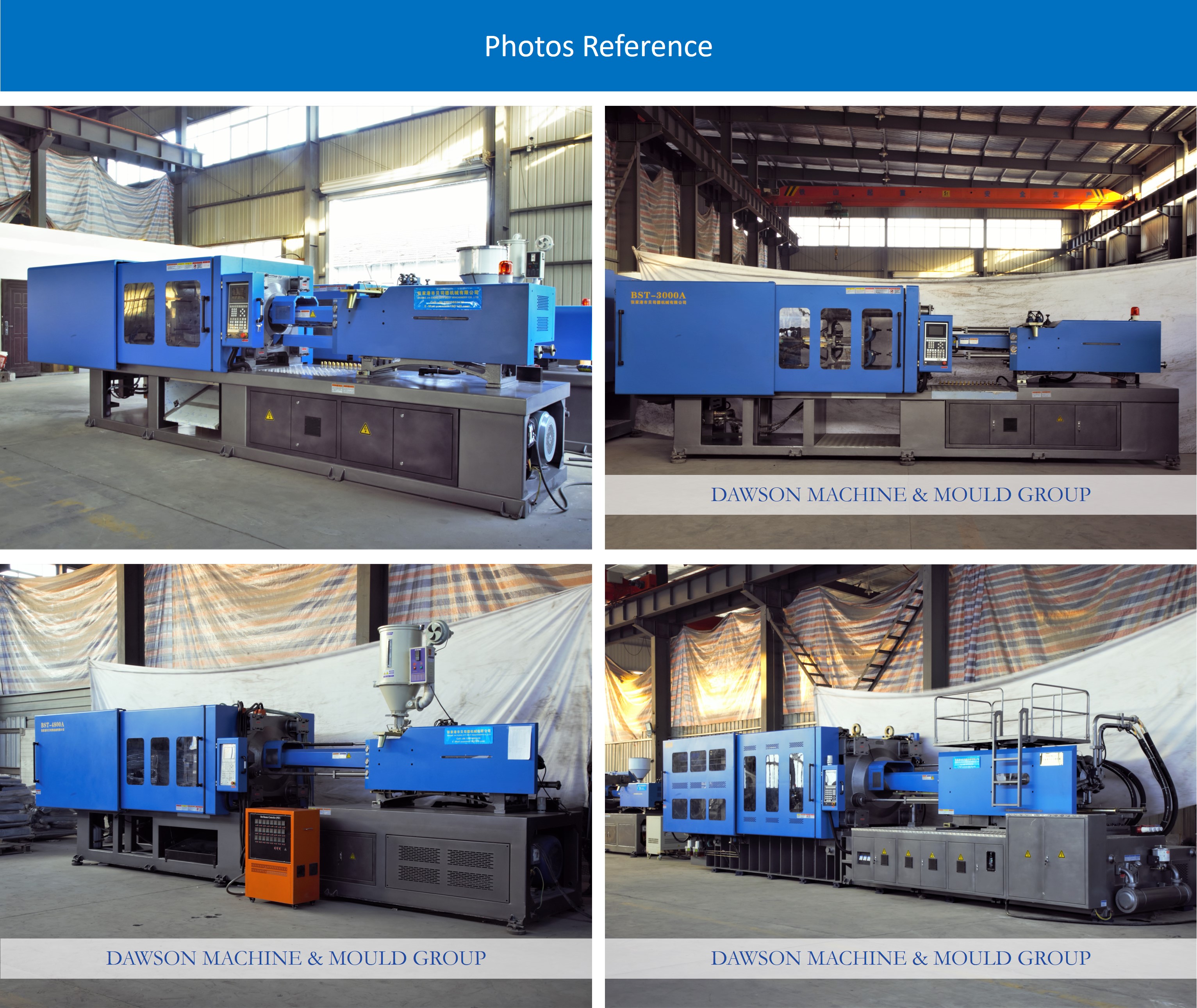 800 Ton Plastic Injection Molding Machine Bucket 480mm For Box