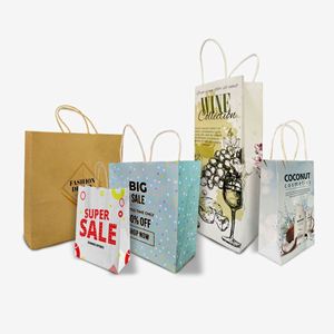 Bolsa de Papel Reciclado con Logotipo, Bolsas de Papel Kraft con Asa, Bolsa de Compras de Papel Kraft Personalizada con su Propio Logotipo - Product Image 4