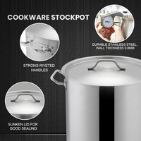 DaoSheng 8QT Low Body Marmite en acier inoxydable de haute qualité pour la cuisine Batterie de cuisine