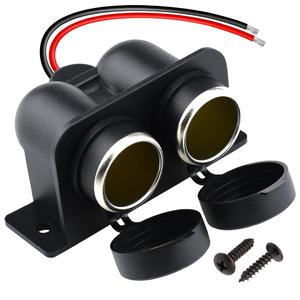 12V <strong>Female</strong> Car Dual Cigar Cigarette Lighter Socket <strong>Connector</strong> With Wiring Cable - Product Image 3