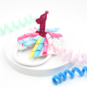 Personnalisé joyeux anniversaire Korker arc anniversaire chapeau pinces à cheveux bébé 1/2/3/4/5/6 ans bandeau enfants cheveux arc accessoires - Product Image 2