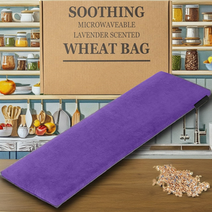 Almohadilla térmica de microondas WS con semillas de lino y lavanda para alivio del dolor de cuello, cólicos menstruales y dolor de espalda/articulaciones - Certificación CE - Product Image 2