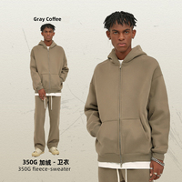 Automne nouveau 350g Double tête fermeture éclair pull Plus polaire hommes veste coton polaire personnalisé Zip col cou sweats à capuche