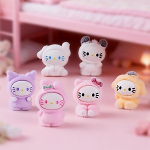 ONR New Flocking Cartoon Cute Resin Small Ornament Crafts Decoration Digital Printing Fashion DIY Jewelry Accessories - Product Image 1
